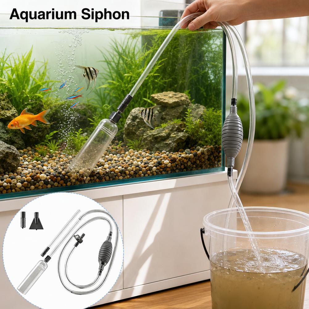 Marine Aquarium Water Change - 수동식 어항 사이펀 물갈이 키트, 자갈