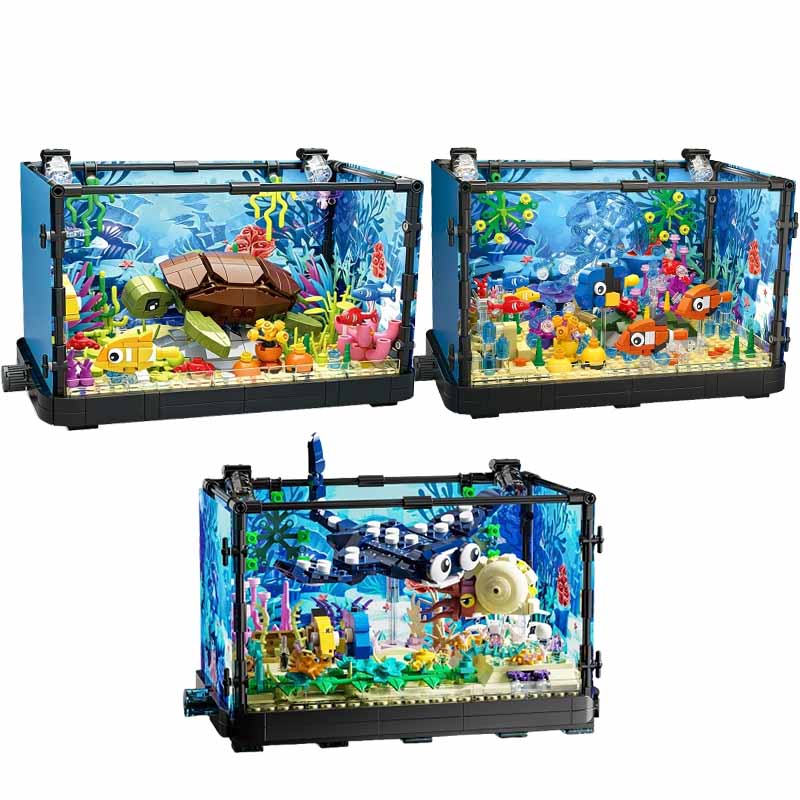 Marine Aquarium & Regional Centre Photos - 조명이 포함된 어항 빌딩 블록 세트,