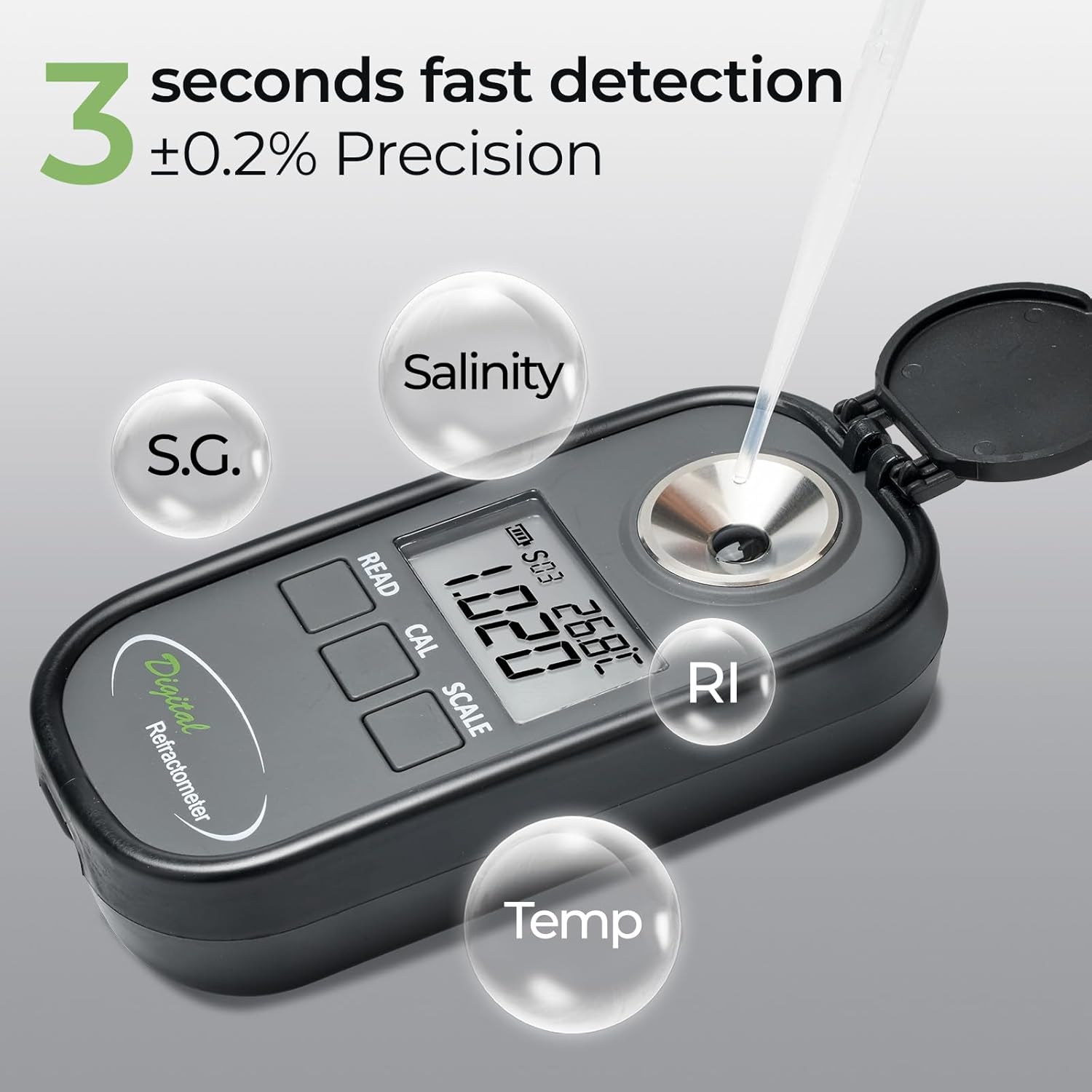 디지털 굴절계 디지털 염도 굴절계 및 측정기 범위 0- - Refractometer Salinity 리뷰 및 가격