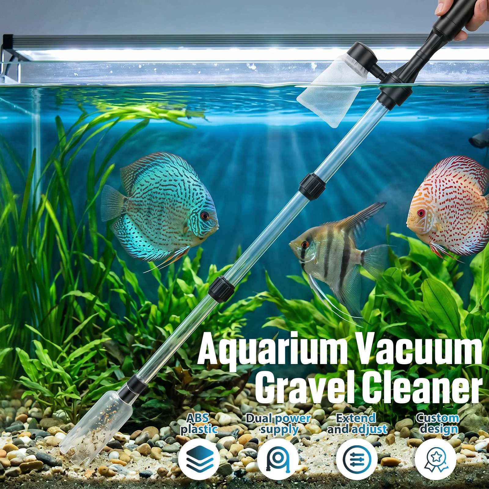 수족관 진공 자갈 청소기 3 in 1 어항 진공청소기  - Marine Aquarium Water Change 리뷰 및 가격