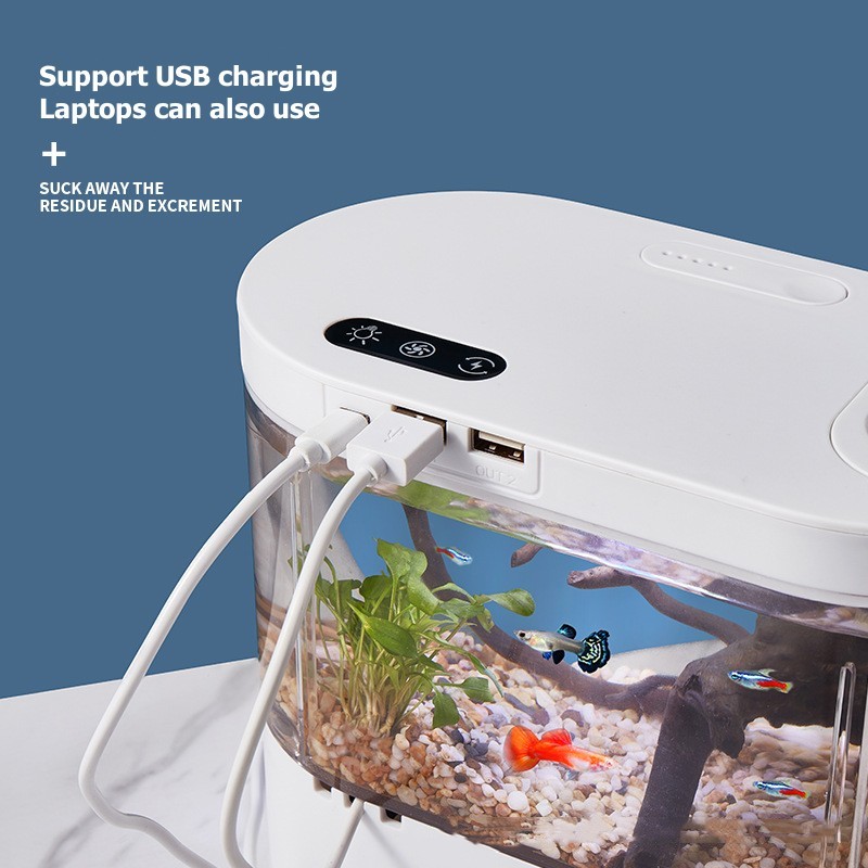 미니 데스크탑 수족관 생화학 여과 시스템과 LED 무교 - Marine Aquarium Water Change 리뷰 및 가격